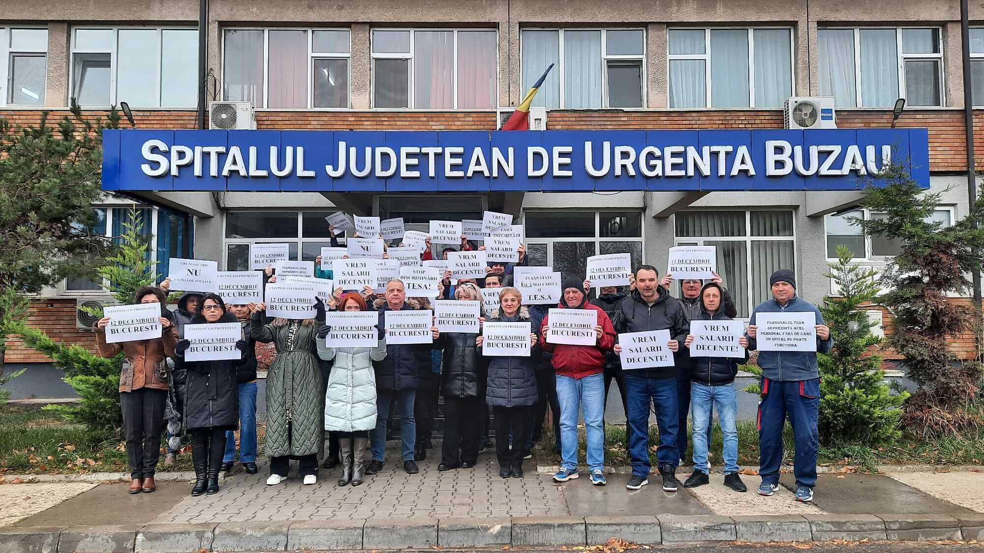 Continuă protestul la S.J.U. Buzău al personalului TESA