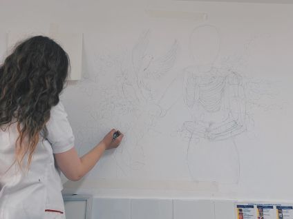 Pictură murală la Cabinetul de Ortopedie și Traumatologie