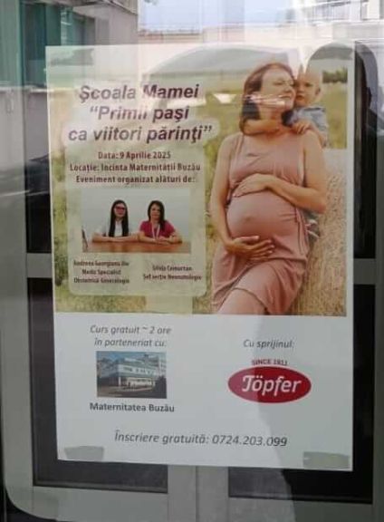 Curs de educație sanitară, în premieră la Maternitatea Buzău